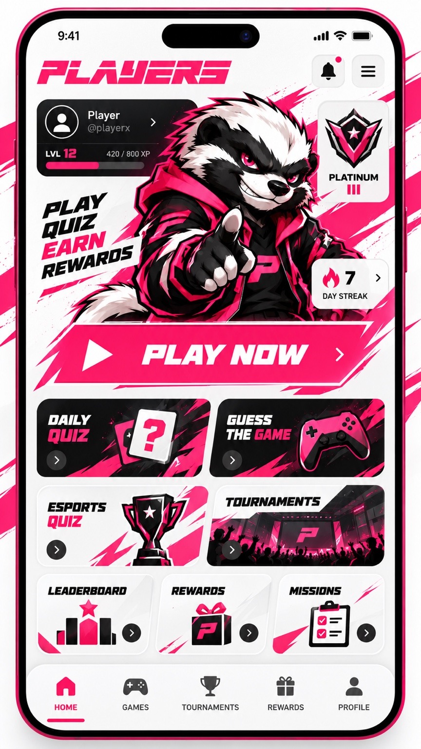 PLAYERS Games — Play Quiz Earn Rewards